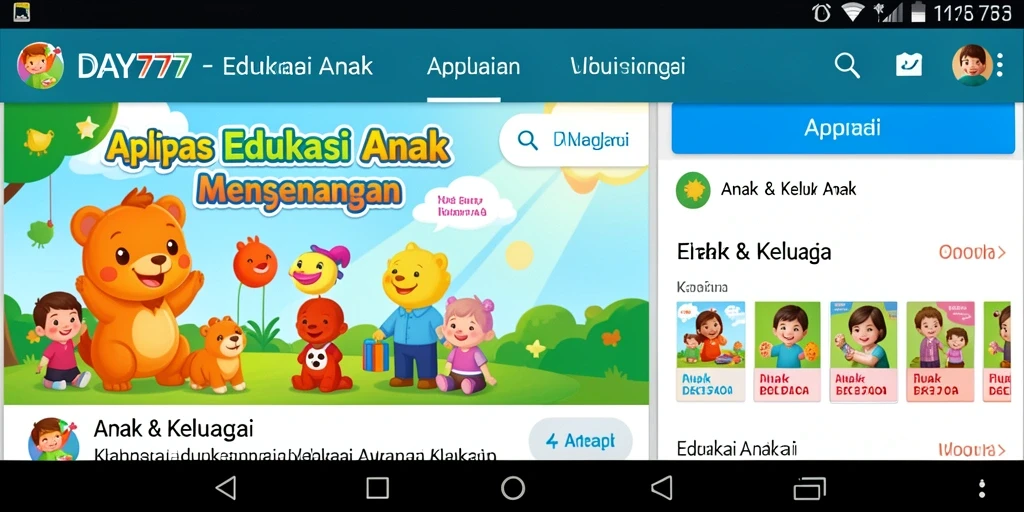 Tampilan antarmuka intuitif yang menghibur untuk anak-anak.