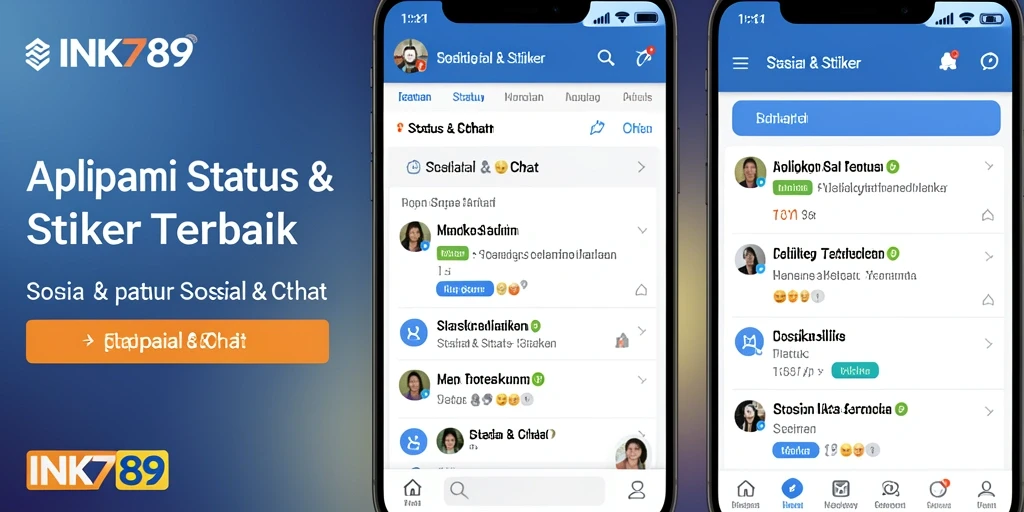 Tampilan antarmuka INK789 yang menarik dan fungsional untuk Status & Stiker.