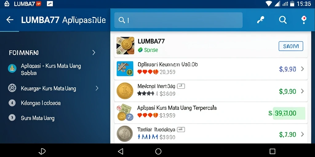 Tampilan antarmuka LUMBA77 untuk memantau Kurs Mata Uang.