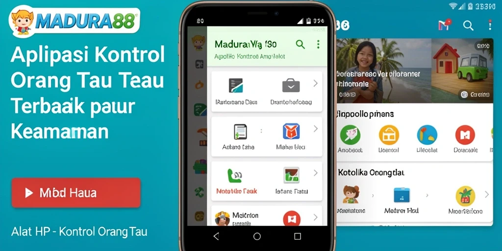 Tampilan antarmuka MADURA88 yang mudah digunakan untuk kontrol orang tua.