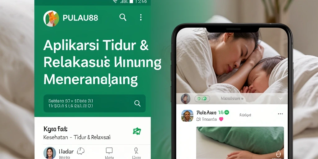Antarmuka aplikasi PULAU88 yang menenangkan untuk tidur dan relaksasi.