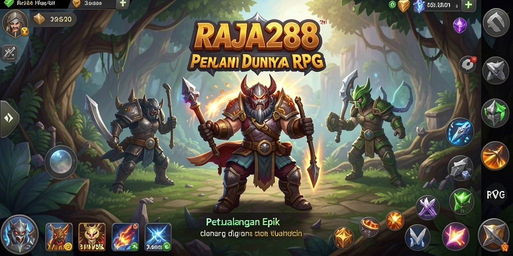 Tampilan antarmuka permainan RAJA288 dengan fitur RPG yang menarik.