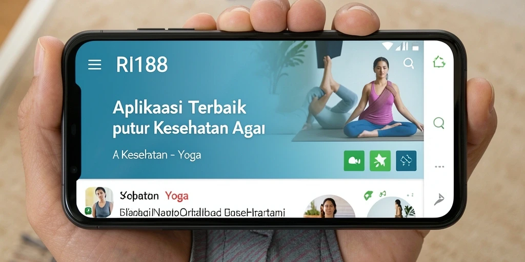 Tampilan antarmuka aplikasi RI188 dengan fitur yoga interaktif.