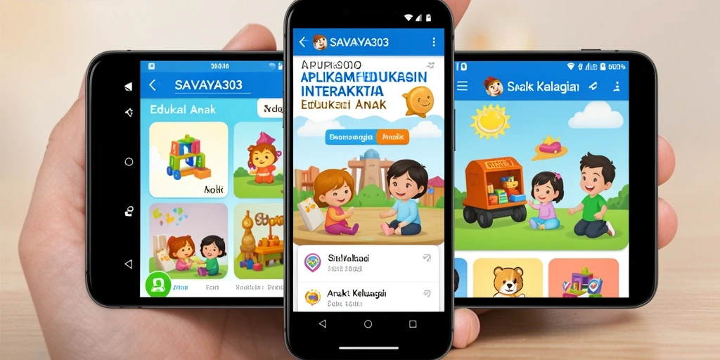 Tampilan antarmuka interaktif aplikasi SAVAYA303 untuk Edukasi Anak.
