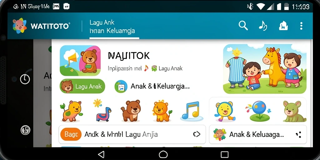 Tampilan antarmuka WATITOTO yang ceria dan interaktif untuk anak-anak.
